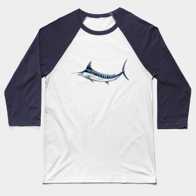 Blue marlin Baseball T-Shirt by chloeyzoard